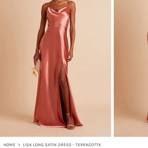 Birdy Grey Lisa Long Dress in Satin Terracotta
